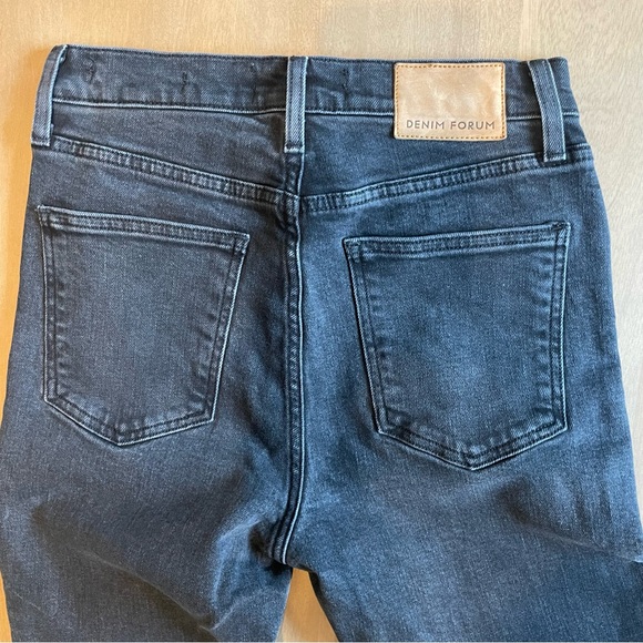 Denim Forum The Yoko High Rise Slim Black Button Fly Jeans - Picture 8 of 14